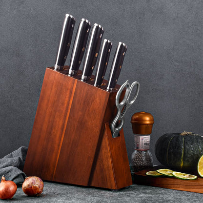 TURWHO Melhores Utensílios de Cozinha de 1 ou 7 Peças, Conjunto Profissional de Aço Damasco de 67 Camadas Com Excelente Bloco de Facas de Madeira de Acácia