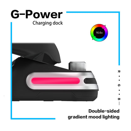 Base de carregamento sem fio Fanxoo G-Power para mouse Logitech G502 G502X Plus GPW G903 com luz RGB e botão de controle de volume do computador