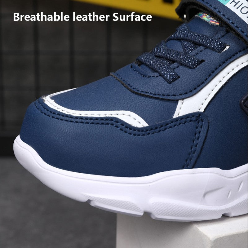 New Children's Leather Casual Shoes For Boy Girls Sneakers Breathable Kids School Walking Non-slip Sport Running Shoes Outdoor