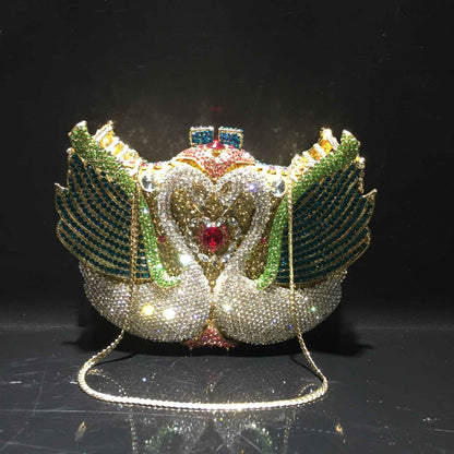 XIYUAN Pink/Black/Blue/Gold Crystal Evening Clutches Bag Hollow Out Women Metal Clutch Purse Wedding Party Prom Dinner Handbag