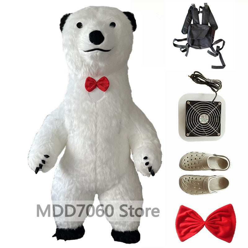 Giant Panda Inflatable Costume Street Funny Polar Bear Mascot Costume Party Role Playing Plush Inflatable Mascot Costume
