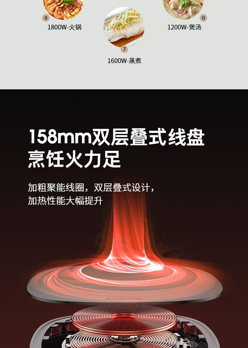 Supor induction cooker household electric hot pot multi-function stepless rotation control high power cooking