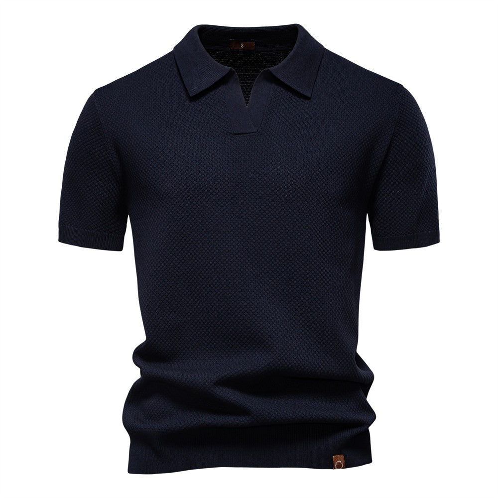 AIOPESON Men's Summer Breathable Polo Shirt Short Sleeve Solid Color Casual Polo Shirts for Men Lightweight Stretch Polo ?