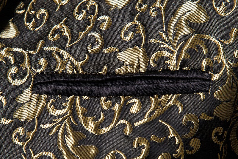 Men's Floral Party Dress Suit Stylish Dinner Jacket Wedding Blazer Prom Tuxedo