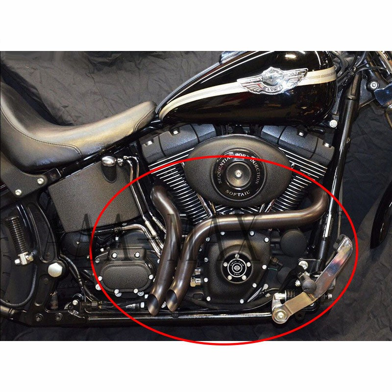 For Softail Chopper Bobber Custom Sportster XL883 X48 X72 Fat Boy Street 750 G Exhaust Muffler system Aluminum alloy Motorcycle