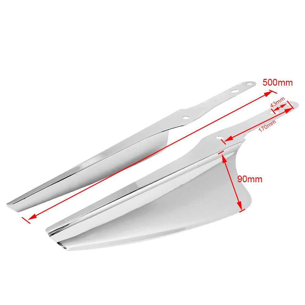 Defletores de vento de montagem de garfo dianteiro cromado para motocicleta, carenagem de para-brisa para Harley Touring Road King Street Glide CVO 1995-2021 19