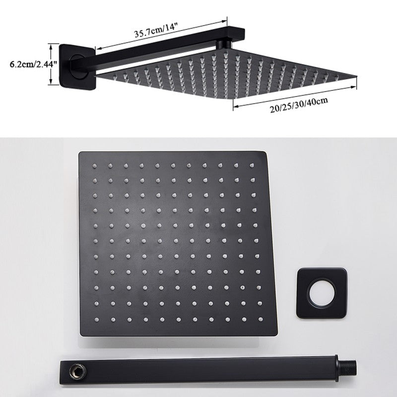 Chuveiro Quadrado de Teto 8"/10"/12" Ultrafino para Banheiro com Braço de Chuveiro Acessórios de Torneira Montado na Parede