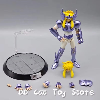 Em Estoque blokees originais Saint Seiya Champion Series Conjunto de Bonecos de Ação Camus Hyoga Boneco de Anime Colecionável Montado Presente de Natal