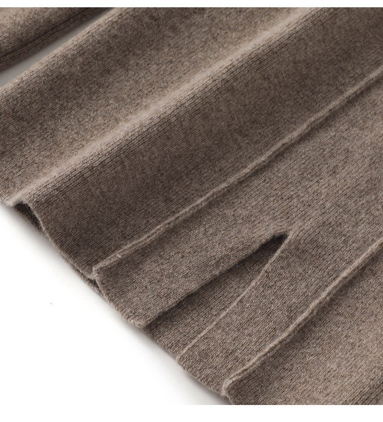 High Waist Wide Leg Woolen Pants Women's Loose Casual Black Long Trousers Autumn Fashion Elegant Commuting Style