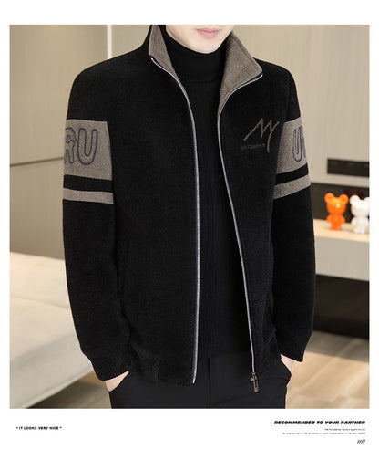 Men'S Thicken High collar Jacket Winter Warm Jackets For Men Fleece Long Sleeve Coat Man Casual Coats Men's woolen overcoat