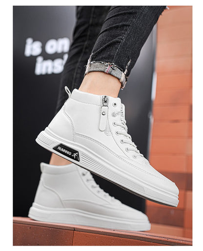 Versatile and trendy high-top shoes, white sneakers, outdoor light and casual shoes, student sports shoes, men's running shoes