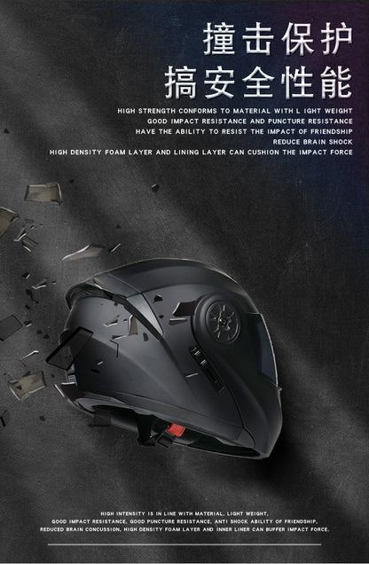 Capacete de Moto Modular Articulado para Corrida DOT Aprovado com Viseira Interna Dupla Voyage
