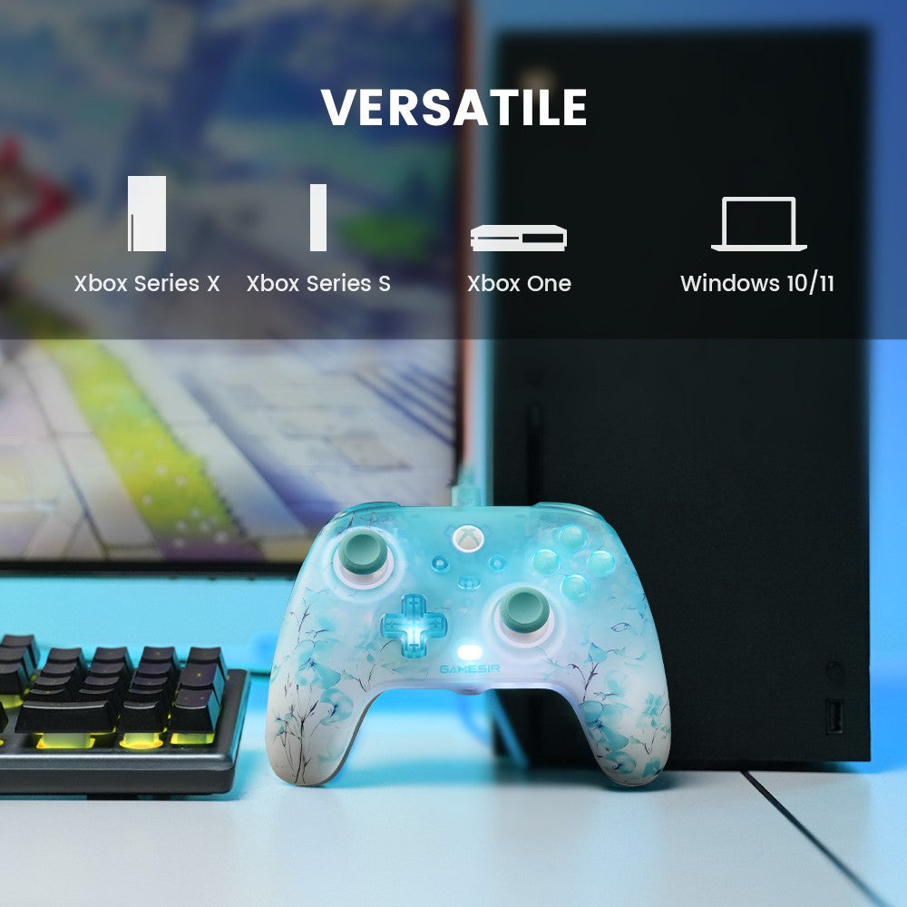 GameSir T7 Pro Floral Xbox Gaming Controller Wired Gamepad for Xbox Series X, Xbox Series S, Xbox One, with Hall Effect Joystick