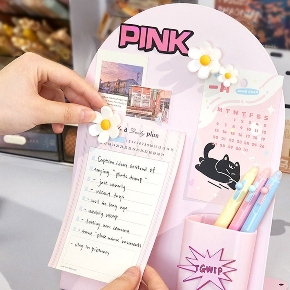 Creative Large Capacity Desktop Message Board Vertical Curved Storage Board Note Board Office Home Desktop Ornament