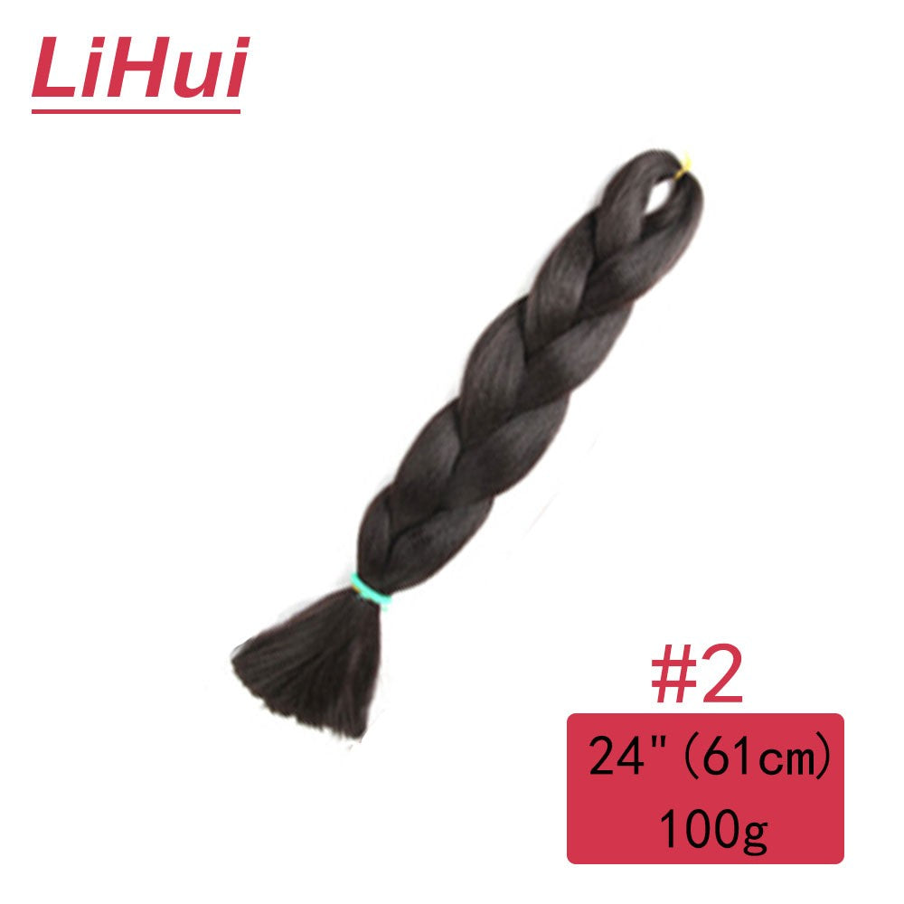 Cabelo Sintético Trança Jumbo 24 Polegadas Ombre Jumbo Extensão de Cabelo para Mulheres Tranças DIY Roxo Rosa Amarelo Cinza Lihu