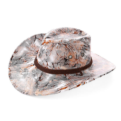 New Vintage Western Cowboy Hat For Men's Gentleman Lady Jazz Cowgirl With Leather Wide Brim Cloche Church Sombrero Hombre Caps