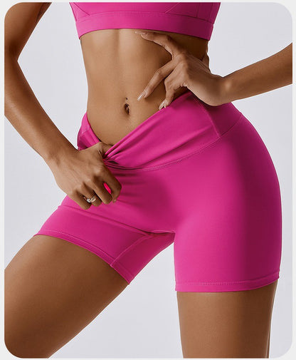 SWELTERING Gym Fitness Shorts Running Cycling Sports Shorts Breathable Workout Short Leggings High Waist Fitness Yoga Shorts