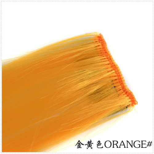 LIHUI Longo Liso Colorido Aplique de Cabelo Extensões de Cabelo com Clipe Mechas Arco-Íris Destaque Cabelo Sintético Rosa em Clipe