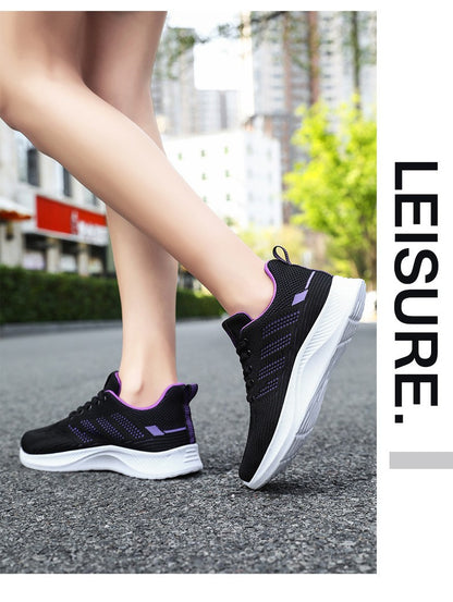 Litfun Women's Casual Sports Shoes Fashion Female Soft Bottom Sneakers Breathable Mesh Running Shoes Leisure Light Flats Shoes