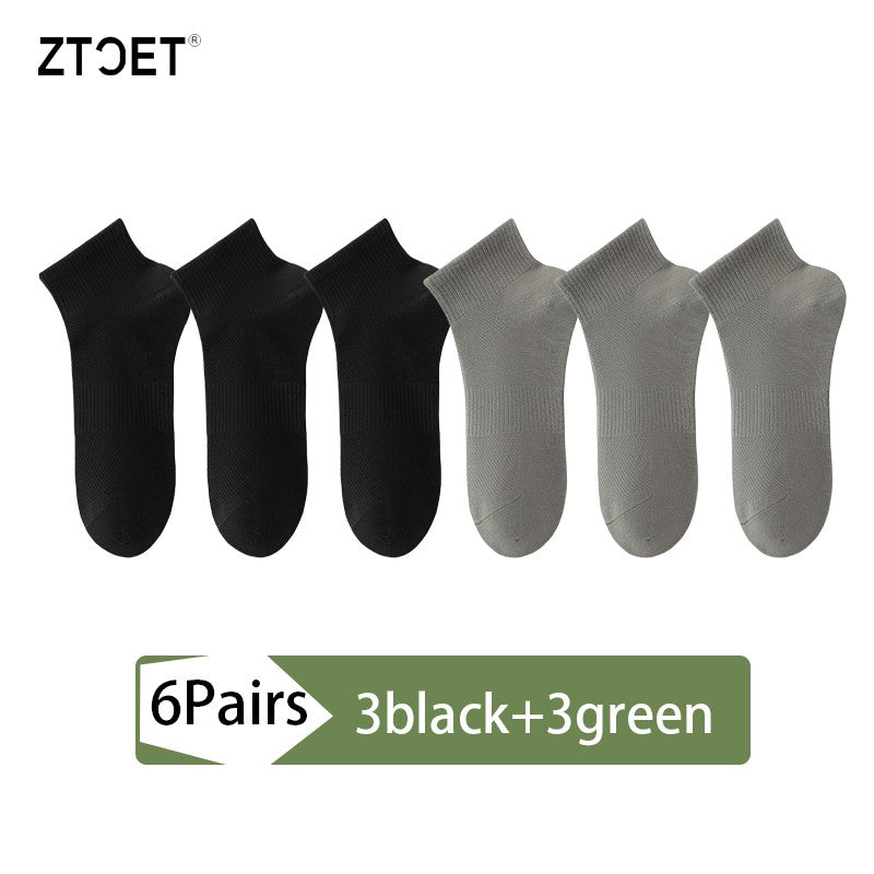 6Pairs Men Socks Combed Cotton Mesh Breathable Odor proof and antibacterial Spring Summer for Male sock New High Quality Man