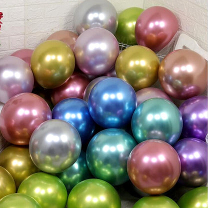 10/20/50pcs Metal Luster Chrome Balloon 5/10/12inch Latex Balloons Rose Gold Silver Red Purple Green Pink Balloon Birthday Party