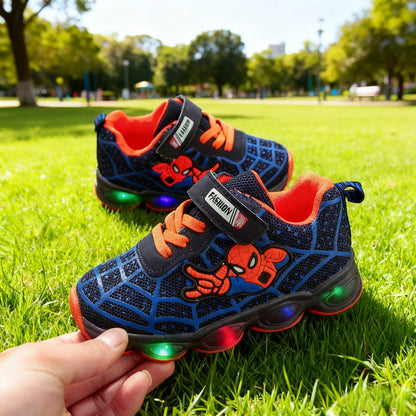 Disney Children Luminous Shoes For Boys Gilrs New LED Lighted Soft Spring Baby Kids Sneakers Infant Tennis Breathable