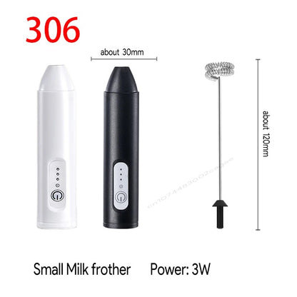 Espumadores de Leite Sem Fio Recarregável USB Elétrico 3 Velocidades Mini Liquidificador Portátil Batedor de Café para Ferramentas de Cozinha