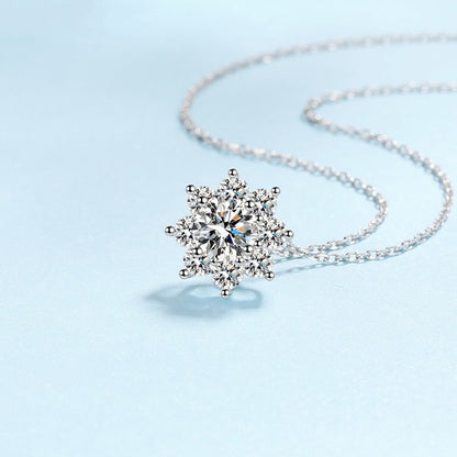 WOMEN Valentine's Day Platinum PT950 Wedding Necklaces 1/2CT VVS1 D Color Moissanite Diamond Pendant Girlfriend Birthday Gift