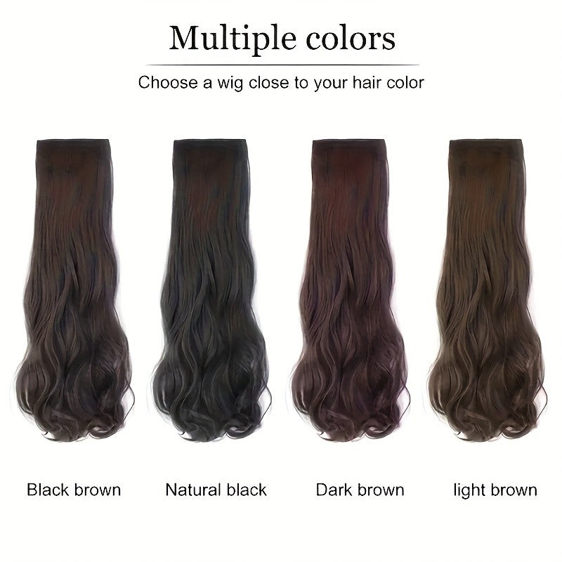 Conjunto de corte de cabelo sintético feminino 3pçs - extensão de cabelo ondulado natural invisível com presilha BB fixada ao cabelo feminino peruca resistente ao calor