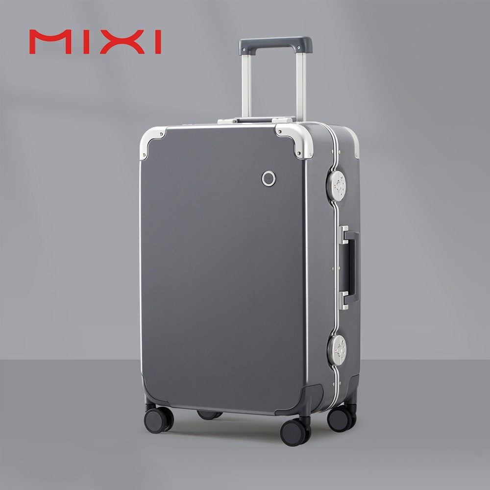 Mixi 2023 NOVA Mala de Bordo 20'' Malas de Viagem com Rodinhas Estrutura de Alumínio PC Rígida com Rodas Giratórias Cadeado TSA 24''