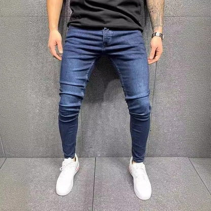 Spring Men Classic Elasticity  Pencil Jeans Jean Homme Man Soft Stretch Black Biker Masculino Denim Trousers Mens Solid Pants