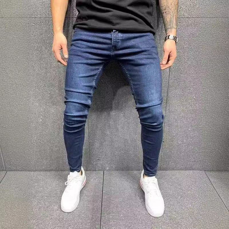Spring Men Classic Elasticity  Pencil Jeans Jean Homme Man Soft Stretch Black Biker Masculino Denim Trousers Mens Solid Pants