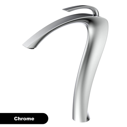 Chrome Luxury Brass Bathroom Vanity Faucet Modern Deck Mounted Basin Tap With Anti-Leak Ceramic Valve Hot/Cold Water Control