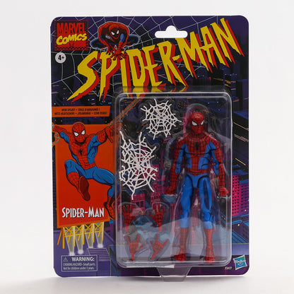 Boneco de Ação de PVC Colecionável Homem-Aranha Cel-Shading Comics Marvel Legends Retro Cardback Modelo de Brinquedo de Presente