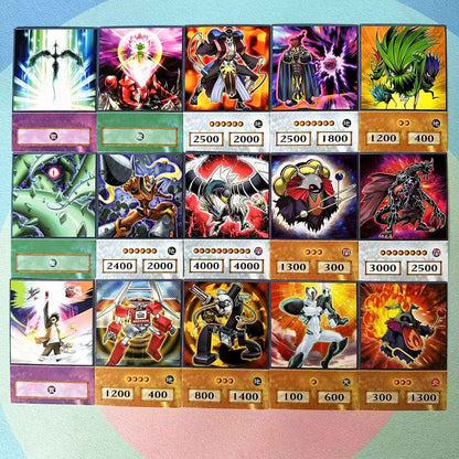 100 unids Yu-Gi-Oh Anime Estilo Cartas Olhos Azuis Mago Negro Exodia Obelisco Slifer Ra Yugioh DM Cartão Clássico Proxy DIY Presente Infantil