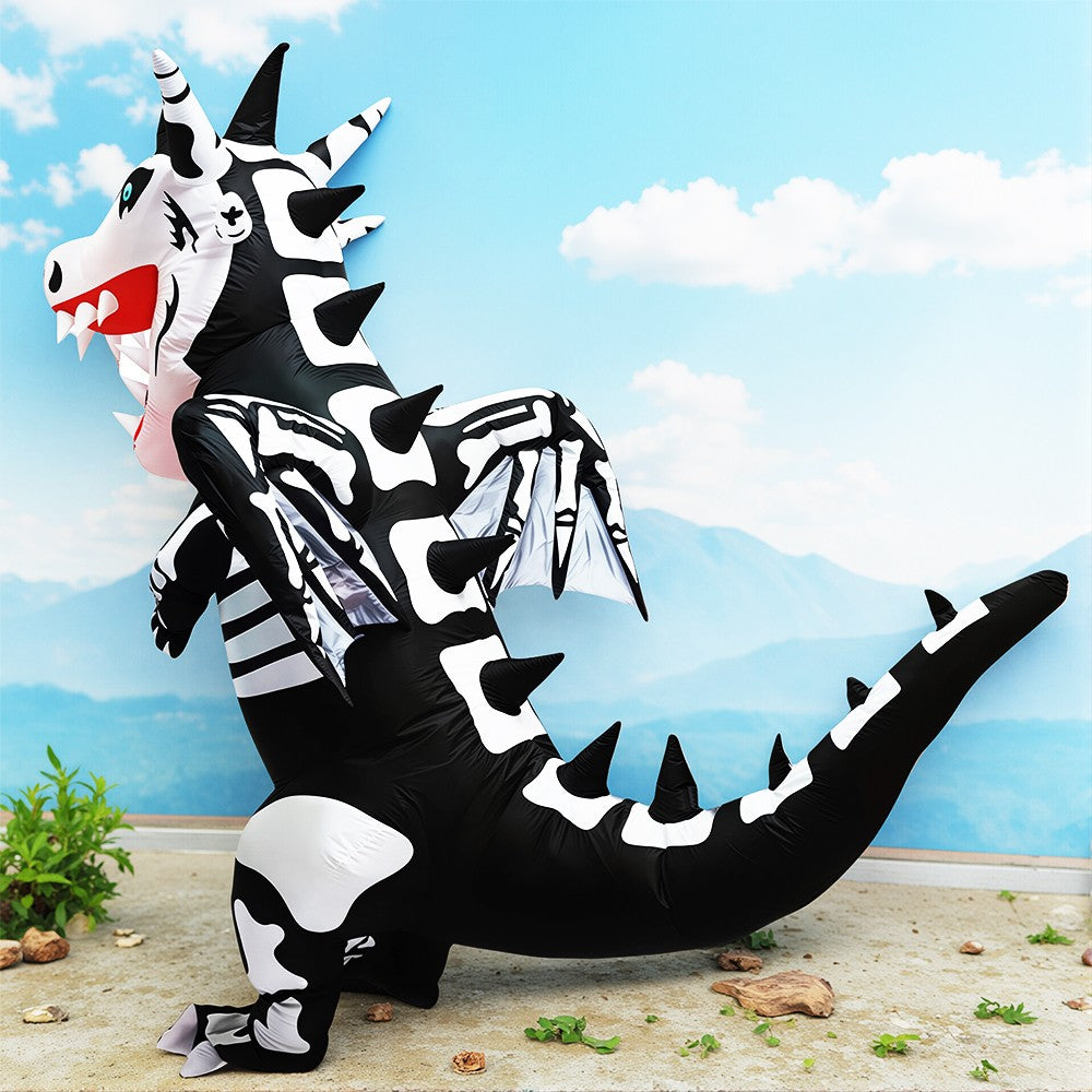 New T-Rex Skeleton Dinosaur Inflatable Costume Mascot for Adult Purim Carnival Halloween Party Cosplay Costumes Fancy Dress Suit