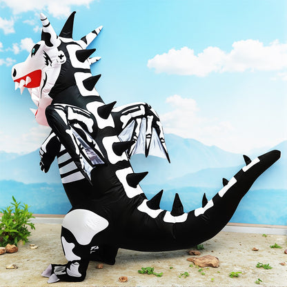 New T-Rex Skeleton Dinosaur Inflatable Costume Mascot for Adult Purim Carnival Halloween Party Cosplay Costumes Fancy Dress Suit
