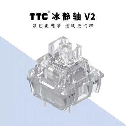 TTC Frozen Silent Switch V2 Mechanical Keyboard Mute Linear Switches 39 gf 3 Pins RGB Transparent Factory Lubrication Custom PC