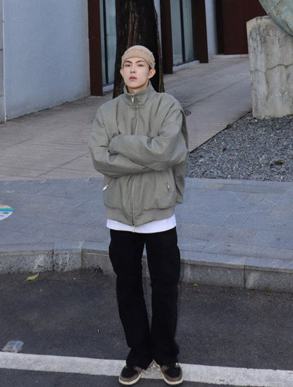 Alpha MA1 Pilot Jacket Men's Short Sleeve Stand Collar Clean Fit Outerwear High Street Style American Baseball Jacket