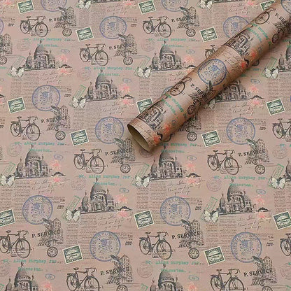 Fold Retro Kraft Gift Wrapping Paper Worldmap Christmas Gift Paper Newspaper Craft Valentine's Day Birthday Gift RegularPaper