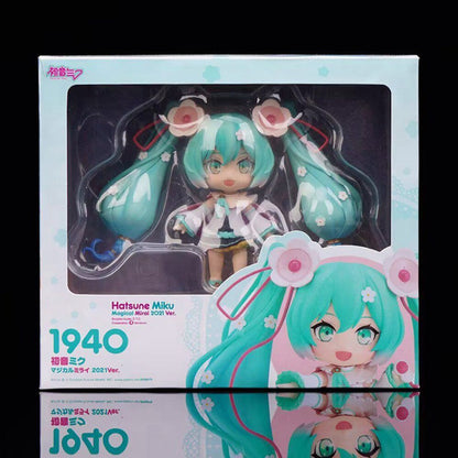 10cm/3.94in #1939 Hatsune Miku Figura de Anime 15º Aniversário Strawberry Miku Boneco de Ação #1940 Miku Coleção Modelo Boneca Brinquedos