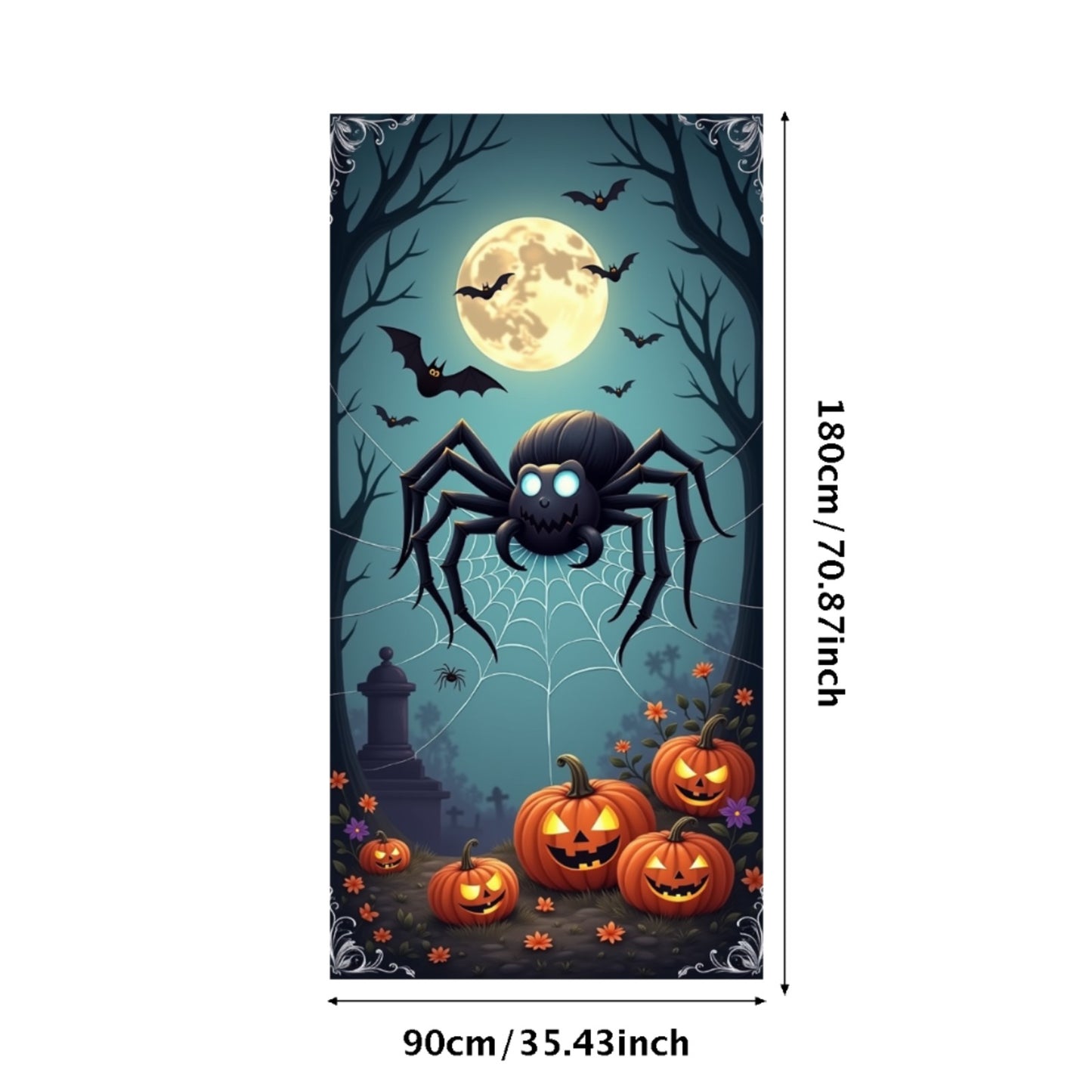Happy Halloween Celebration Party Decoration Horror Skeleton Spooky Banner For Haunted House Door Cover Home Halloween Lining