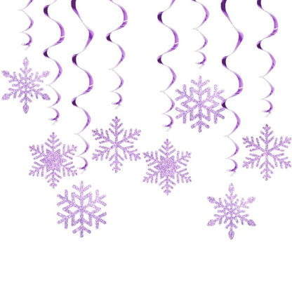 Set of 8 Christmas Swirls Snowflake Ornament Christmas Snowflake Swirls Decorations Beautiful Spirals Hanging Accent