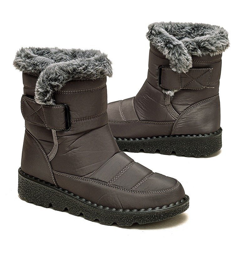 Women's Boots 2025 Trend Snow Boots With Fur Winter Shoes Woman Low Heels Footwear Winter Boots Women Combat Middle Botas Mujer