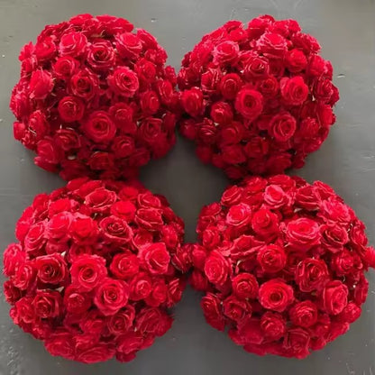 30-70cm Artificial White Rose Flower Ball, Wedding Reception Table Centerpieces, Floral Arrangement for Party Event Decor