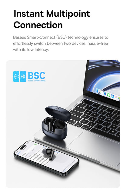 Baseus EP10 Pro ANC Earbuds Wireless Bluetooth 6.0 Earphones 50dB Realtime Adaptive Headphones 6 Mic Hi-Res LDAC IP55  Ear buds