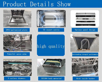 Drawer Dishwasher Double Deck 60cm 12 Sets Full-integrate Invisible Save Space Dishwasher Cabinet Dishwashers