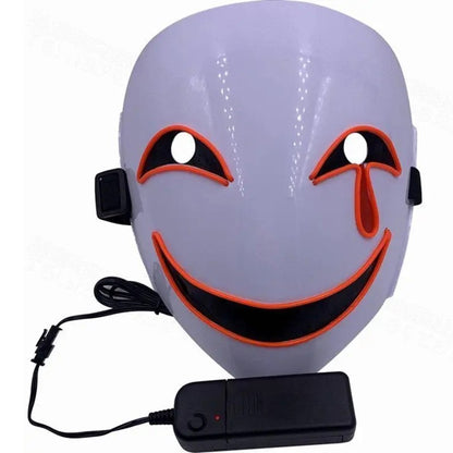 New Creative LED Halloween Clown Glow Mask White Green Blue Red Crying Smile Clown,