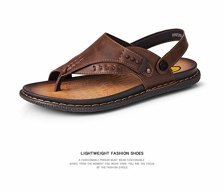 Sandals for men summer breathable and anti slip herringbone sandals dual-use for both external and soft soled men's beach shoes