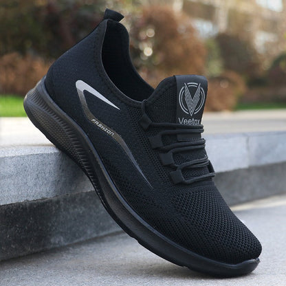 Sapatos Casuais Masculinos Sólidos com Cadarço, Sapatos Esportivos Leves para Homens, Sapatos Casuais Sólidos da Moda Adequados para Entusiastas de Caminhada de Lazer - Ideais para Leveza, Respirabilidade e Antiderrapantes, Adequados para Laze